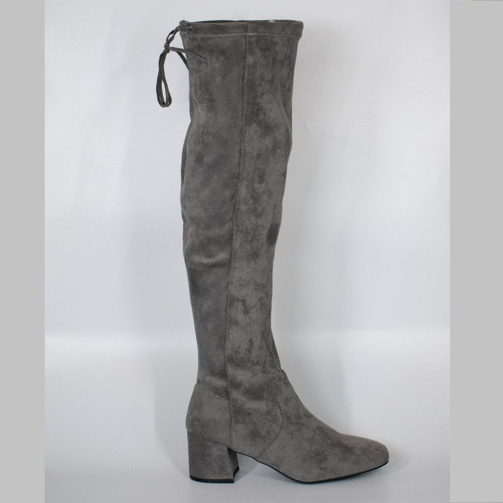 Sugar‎ Women's Gray Cushioned Ollie Almond Toe Block Heel Boots